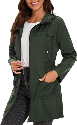 Century Star Packable Rain Jackets Waterproof Womens Rain Coats with Hood Lightweight Windbreaker Jacket in Kuwait