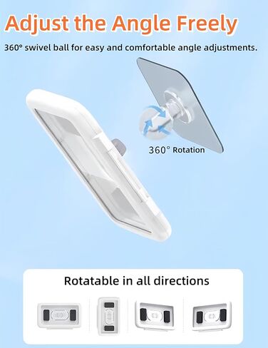 Shower Phone Holder 480 Rotation Phone Stand Case Mount for Bathroom Waterproof Bathtub Kitchen Wall Mirror Compatible with iPhone Samsung All 4.5-7 Inch Smartphones. T-NN (Black) in Kuwait