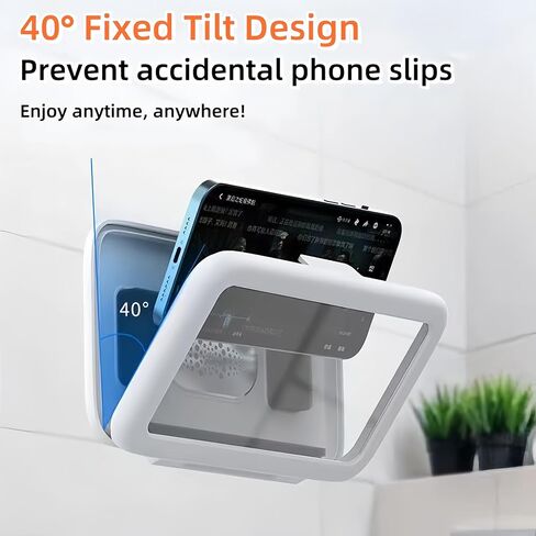 Shower Phone Holder 480 Rotation Phone Stand Case Mount for Bathroom Waterproof Bathtub Kitchen Wall Mirror Compatible with iPhone Samsung All 4.5-7 Inch Smartphones. T-NN (Black) in Kuwait