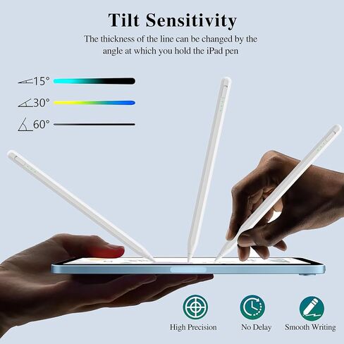 Stylus Pen for iPad11&10thGen,14Mins Faster Charge, with Pencil Holder,Palm Rejection, Tilt Sensitivity, for iPad Air11&13-inch(M3/M2), iPad Pro 11&13-inch (M4),iPad 6-11th,iPad Pro 11/12.9 inch in Kuwait