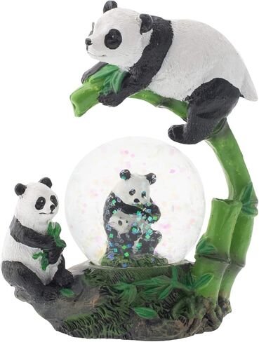 Elanze Designs Giraffe Family on Plains Magical Whimsical Tabletop Dresser Nightstand Figurine Miniature 45MM Sturdy Polyresin Glitter Water Snow Globe Decoration in Kuwait