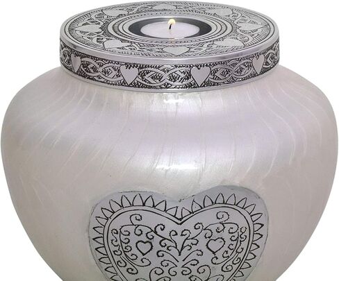 HLC URNS Lovely Keepsake Urn – Silver Heart Small Keepsake Qnty 1 - Keepsake Urn for Human Ashes with 1 Velvet Box Bag-Mini Keepsake Urn - Affordable Keepsake Urn (3 cu.in) in Saudi Arabia