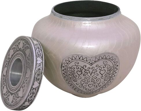 HLC URNS Lovely Keepsake Urn – Silver Heart Small Keepsake Qnty 1 - Keepsake Urn for Human Ashes with 1 Velvet Box Bag-Mini Keepsake Urn - Affordable Keepsake Urn (3 cu.in) in Saudi Arabia