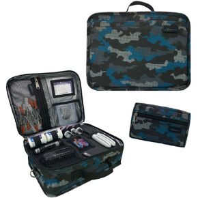 Sugar Medical Insulated Diabetes Travel Bag | Diabetes Supply Case | Diabetic Care Products | Diabetic Supplies Travel Case | Diabetic Supply Bag | Glucose Meter Case| Diabetes Care (Blue Floral-1)