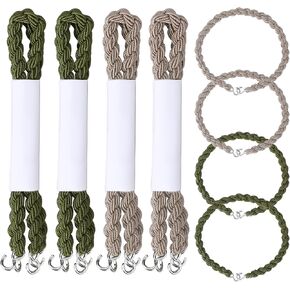 KALIONE 12 Pcs Military Boot Bands Elastic Boot Bands Military Boot Straps Boot Straps Shoelace with Metal Hooks, Elastic Boot Straps Military Boot Bands Blousing Garters(Green)