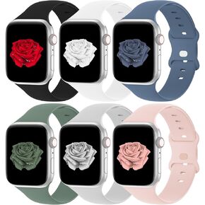Bandiction Compatible with Apple Watch Series 3 38mm Series 5 40mm iWatch Bands 38mm 40mm 41mm, Soft Silicone Sport Replacement Strap Compatible for iWatch SE Series 9 8 7 6 5 4 3 2 1 Ultra