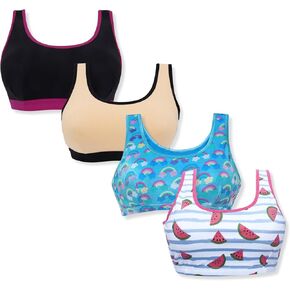 حمالات صدر للتدريب من القطن مع طبقات امامية مزدوجة للمراهقين من دي شيكا - عبوة من 5 قطع in Kuwait