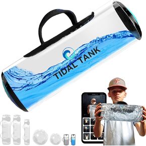 -KettleTank Sand Bag Alternative 7lbs to 12lbs- Adjustable Aqua Bag & Power Bag with Water -Core and Balance Device- Portable Stability Fitness Equipment -Free App for Full Body Workout