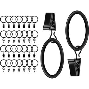 Drapery Curtain Rings with Clips (35, 1.2 Inch)
