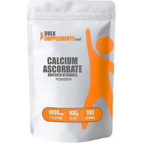 BULKSUPPLEMENTS.COM Calcium Ascorbate Powder - Buffered Vitamin C, Calcium Supplement Powder, Vitamin C Supplement - Gluten Free, 1000mg per Serving, 500 Servings, 500g (1.1 lbs)