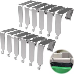 12 PCS Over The Door Hook Office Cubicle Hangers Cubicle Walls Hooks, Universal Panel Partition Metal Hooks for Hanging File Bins, Keys, Whiteboard, Black (Small)