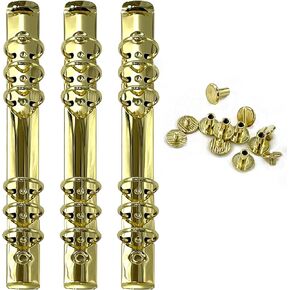 Performore 3 Pack of A5 Notebook Mechanism Replacement Kit, 20mm 6-Ring Metal Binder Mechanisms for Loose Leaf Notebook Planner Binding Accessories, Screws Included (Gold) in Kuwait
