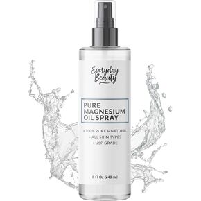 بخاخ زيت المغنيسيوم النقي - 100% مغنيسيوم نقي وطبيعي بدرجة USP - زجاجة كبيرة سعة 8 أونصة سائلة مع غطاء رذاذ - صنع في الولايات المتحدة الأمريكية in Kuwait