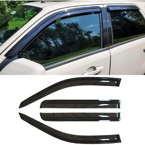 Chrome Side Window Visors Wind Vent Deflector for 2009-2014 Ford F150 Supercrew/Crew cab with 4 Full Size Doors,4pcs Outside Mount Tape-On Chrome Nice Sun Rain Guards Set 94155Y