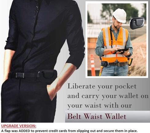 AH Mens Slim Wallet, Minimalist Thin Front Pocket GENUINE Leather Credit Card Holder with RFID Blocking for Work Travel in Kuwait