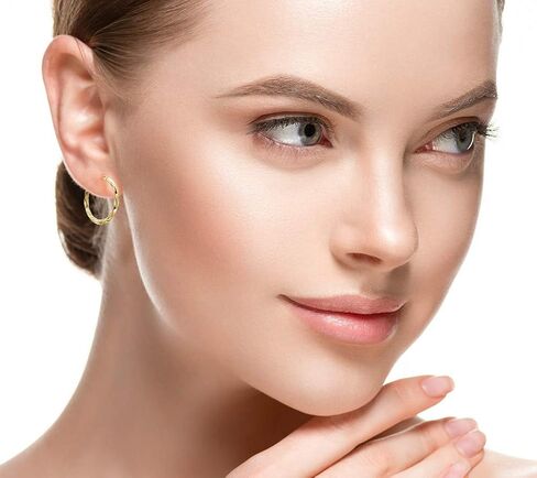 SOLIDSILVER- أقراط حلقية من الفضة الإسترليني - ذهب أصفر مغطس | مقاسات 15-70 ملم in Kuwait