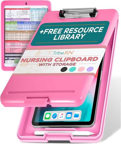 Tribe RN Nursing Clipboard with Storage - Medical Clipboard Nursing Essentials for Nurses and Nursing Students School Supplies with Quick Access Reference Guide (Black) in Saudi Arabia