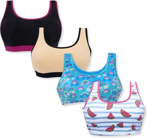 حمالات صدر للتدريب من القطن مع طبقات امامية مزدوجة للمراهقين من دي شيكا - عبوة من 5 قطع in Kuwait