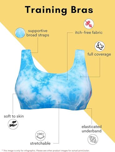 حمالات صدر للتدريب من القطن مع طبقات امامية مزدوجة للمراهقين من دي شيكا - عبوة من 5 قطع in Kuwait
