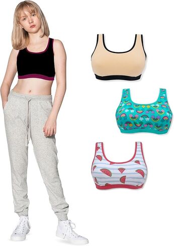 حمالات صدر للتدريب من القطن مع طبقات امامية مزدوجة للمراهقين من دي شيكا - عبوة من 5 قطع in Kuwait