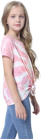 تي شيرت MyFav للفتيات كاجوال بأكمام قصيرة وطباعة لطيفة ورقبة دائرية وفضفاضة لعمر 4-15 سنة in Kuwait