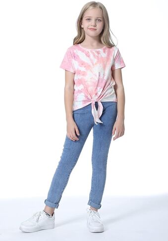 تي شيرت MyFav للفتيات كاجوال بأكمام قصيرة وطباعة لطيفة ورقبة دائرية وفضفاضة لعمر 4-15 سنة in Kuwait