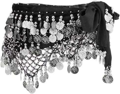 Nimiman Women Triangle Belly Dance Hip Belt with Gold Coins Dance Costume Wrap Skirts in Saudi Arabia