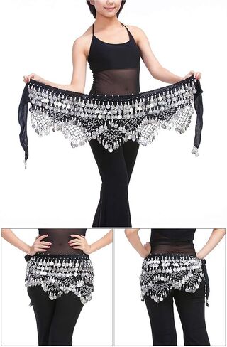 Nimiman Women Triangle Belly Dance Hip Belt with Gold Coins Dance Costume Wrap Skirts in Saudi Arabia