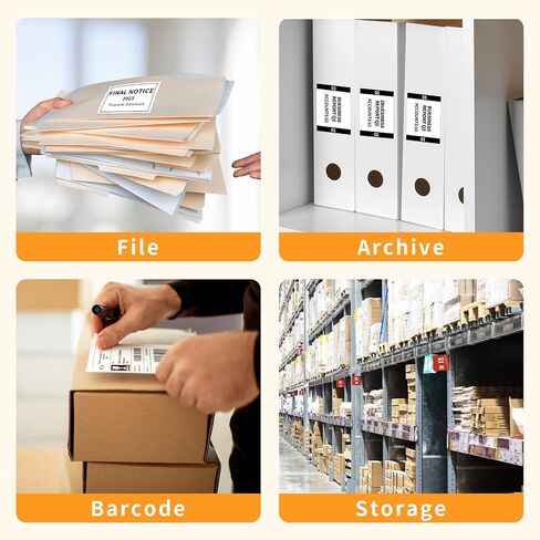 8 لفات Unistar بديلة لطابعات ملصقات Brother Ql-810w Ql-820nwb Ql-720nw Ql-1110nwbc المتوافقة مع ملصقات Brother Dk-2205 (2.4 بوصة × 100 قدم) 62 مم × 30.4 م 8 لفات + إطار واحد in Kuwait