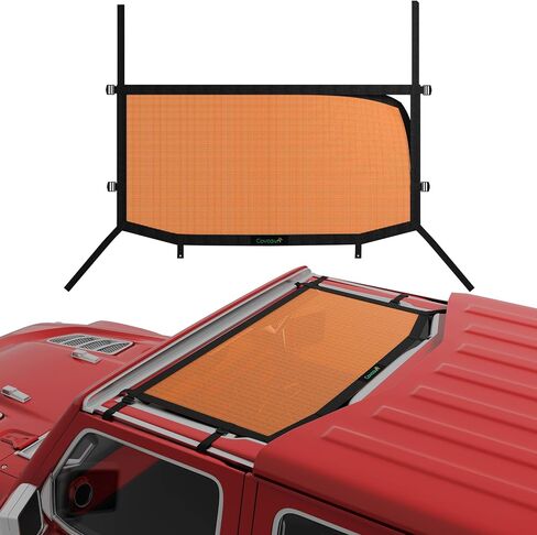 Mesh Sunshade for Jeep Gladiator, Convenient Mesh Soft Top with Strong Straps for Jeep Gladiator(2018-2023), Jeep Gladiator(JT) Accessories (Black, Front) in Saudi Arabia