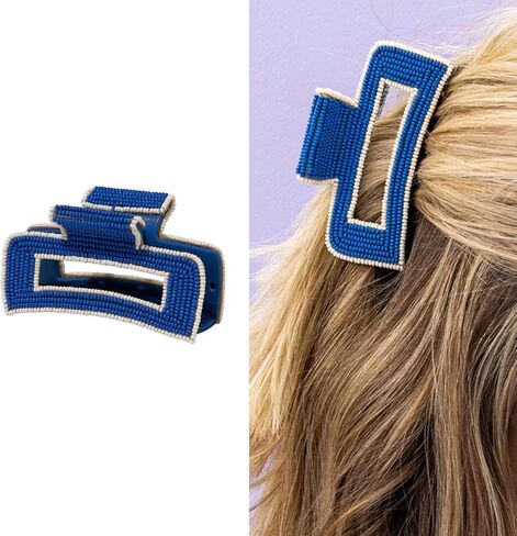 INK+ALLOY Women's Lola 3.5-Inch Confetti Beaded Boho Hair Claw Clip Handmade Jewelry for the Modern Bohemian (Rainbow) in Kuwait