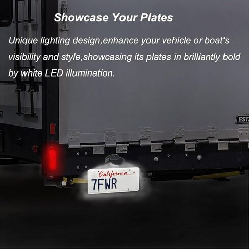 LED License Plate Light for Trailer RV Trucks UTV ATV Lorry Boat Number Plate Lamp Trailer Light Waterproof License Tag Lights [+Bracket Mount] in Kuwait