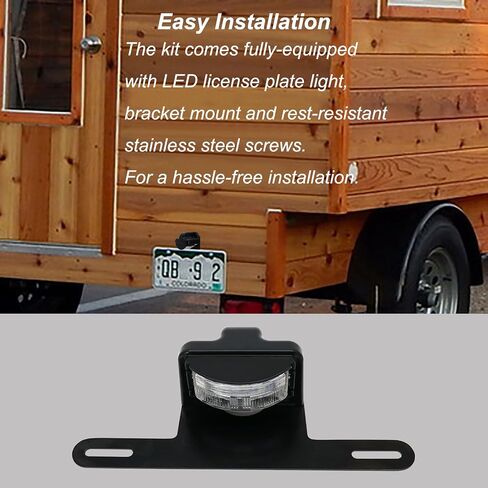LED License Plate Light for Trailer RV Trucks UTV ATV Lorry Boat Number Plate Lamp Trailer Light Waterproof License Tag Lights [+Bracket Mount] in Kuwait
