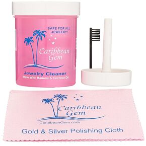Caribbean Gem Premium Tarnish Removing Jewelry Cleaner Kit for All Gems & Stones
