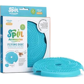 PetDreamHouse Spinning Slow Feeder Dual Texture Dog Lick Mat Disc, Engaging & Healthy Slow Feeder Interactive Mat Puzzle, Use Standalone or with Spin Bowl Base, Orange