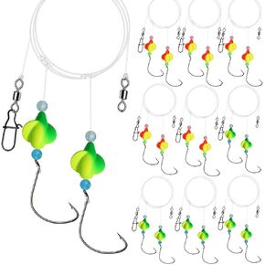 Dovesun 10PCS Pompano Rigs for Surf Fishing Pompano Floats Pre Rigged-Pompano Rigs Fishing Rigs Shape B-Bullet-10PCS