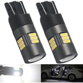 BA9S T4W LED Bulbs White 6000K 12V-24V 15LED SMD4014 Canbus Error Free with Projector For Car Sidelights Backup Interior Light, 2 Pack