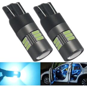 BA9S T4W LED Bulbs White 6000K 12V-24V 15LED SMD4014 Canbus Error Free with Projector For Car Sidelights Backup Interior Light, 2 Pack