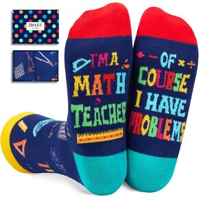 Zmart Teacher Christmas Gifts Men Women, Math Teacher Gifts Teacher Appreciation Gifts, Funny Teacher Socks Math Socks