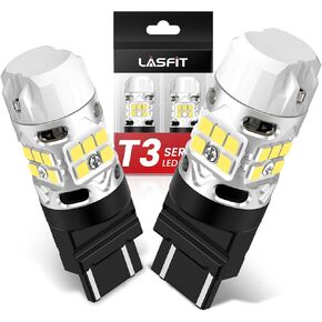 LASFIT T3 4257NA 4257 LED لمبة مفاتيح مدمجة في المقاوم إشارة الانعطاف الأمامية لسيارة Ford Maverick XL XLT CANBUS خالية من الأخطاء كهرمان أبيض 500% تقييمات إضاءة ساطعة DRL مصباح إيقاف السيارة (قطعتان)