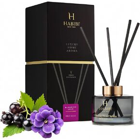 H Habibi Evening Rose Reed Diffusers for Home – Luxury Home Reed Diffuser Set with 150 ML Oil Diffuser and 4 Bamboo Sticks – Floral Musky Scent Diffusers for Home – Long-Lasting Fragrance Diffuser