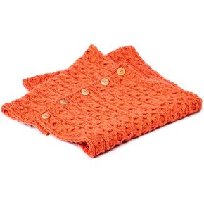 وشاح نسائي من Aran Woolen Mills مصنوع من صوف ميرينو بنسبة 100% مع أزرار