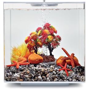 biOrb Winter Décor Set, White and Green and Red, Themed Collection of Fish Friendly Aquarium Decorations