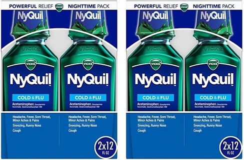 فيك nyquil السعال البارد والانفلونزا الإغاثة الليلية، السائل الأصلي، 2x12 أوقية سائلة in Saudi Arabia