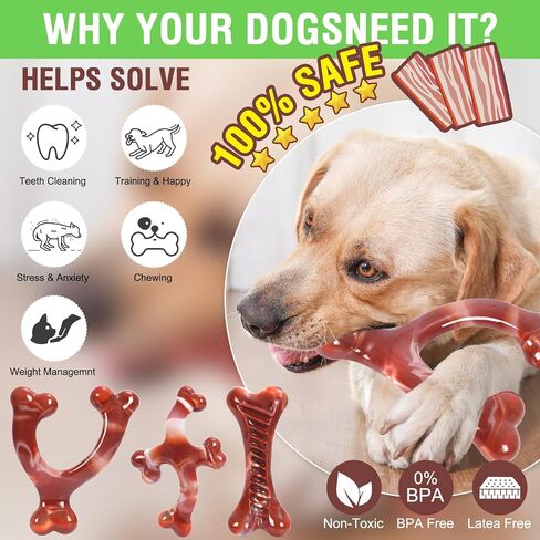 FRLEDM Dog Toys, Squeaky Dog Toys, Durable Dog Toys for Aggressive Chewers, Chew Toys for Aggressive Chewers Large Breed, Tough Rubber Dental Chew Dog Toys for Large Medium Breed in Kuwait