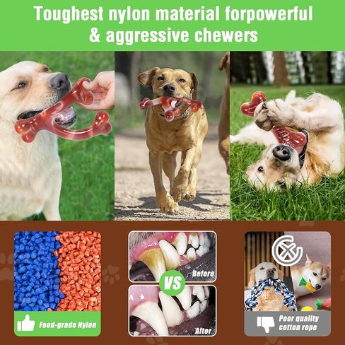 FRLEDM Dog Toys, Squeaky Dog Toys, Durable Dog Toys for Aggressive Chewers, Chew Toys for Aggressive Chewers Large Breed, Tough Rubber Dental Chew Dog Toys for Large Medium Breed in Kuwait