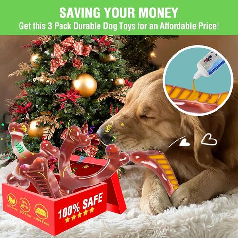 FRLEDM Dog Toys, Squeaky Dog Toys, Durable Dog Toys for Aggressive Chewers, Chew Toys for Aggressive Chewers Large Breed, Tough Rubber Dental Chew Dog Toys for Large Medium Breed in Kuwait