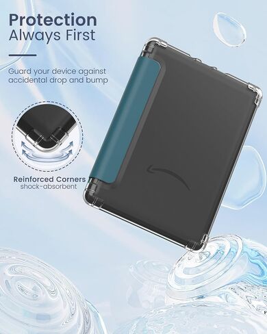 MoKo Case for 6.8" Kindle Paperwhite 11th Generation 2021 & Kindle Paperwhite Signature Edition, Ultra Clear Soft Flexible Transparent TPU Back Cover Light Shell with Auto Wake/Sleep, Agave Green in Saudi Arabia
