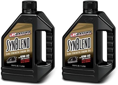 Maxima Racing Oils 349128B-2PK Syn Blend4 10w40 Synthetic Blend Motorcycle Engine Oil 1G Bottle, 2-Pack in Saudi Arabia