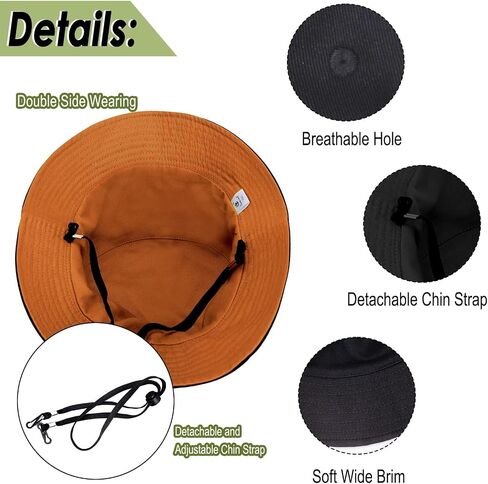 Oversize XXL Cotton Bucket Hat, Unisex Reversible Trendy Fisherman Hats, Double Side Wear Fishing Hat Summer Sun Hat in Kuwait